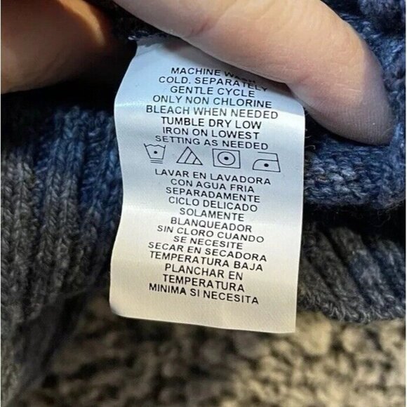 Oscar De La Renta Mens Size‎ Large 1/4 Zip Pullover Sweater Long Sleeve Blue - Picture 5 of 8